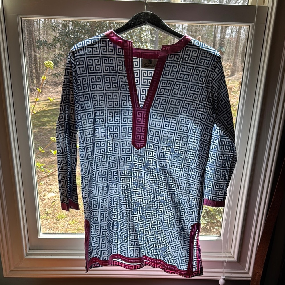 Geometric Patterned Tunic Dress